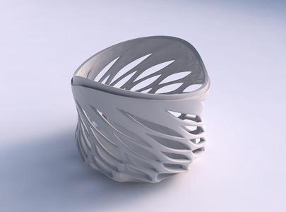 Bowl extra wide with smooth beveled cuts and extruded top twi...