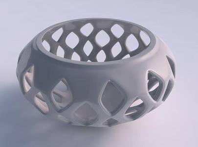 Bowl compressed with smooth beveled edges and extruded top sq...