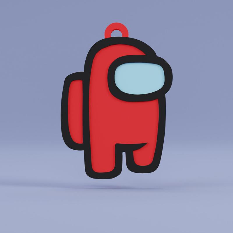 Red Crewmate Keychain - Toytaku Prints