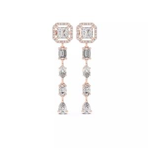 Diamond Drops Earrings 3dm stl renders 360 animation videos