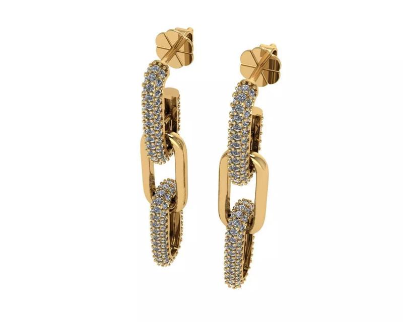 Diamond earring 3d render