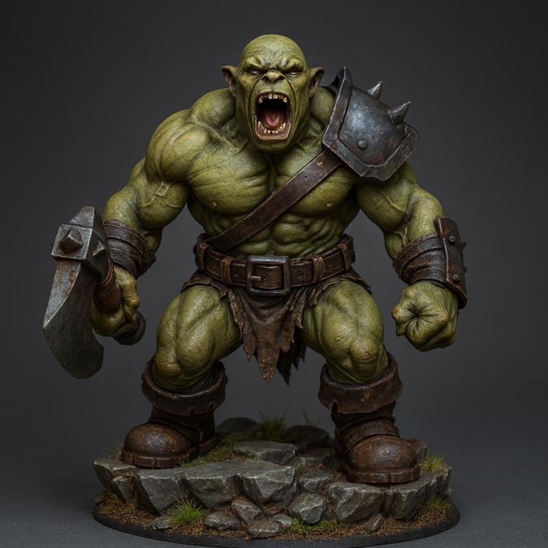 Orc Warrior with Axe - Fantasy Miniature for 3D Printing