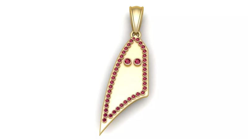 3D Gold Pendant