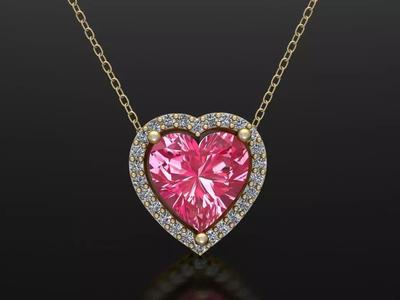 Heart with Gem Pendant Earing