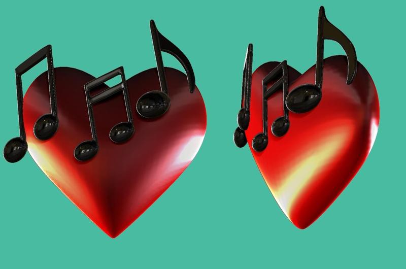 amor, musica, notas musicales, pasión, corazón