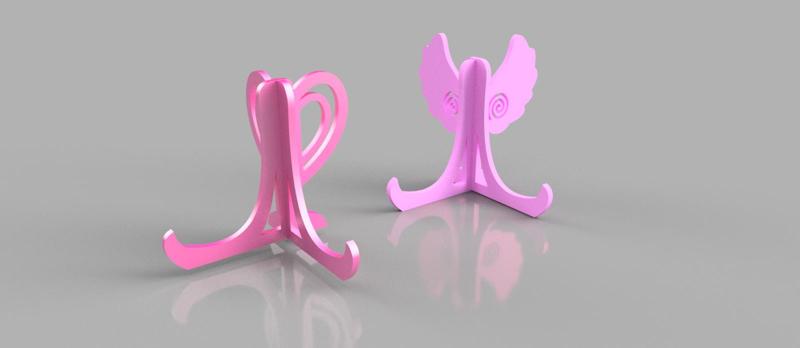 Reposa marco corazon y alas kawaii