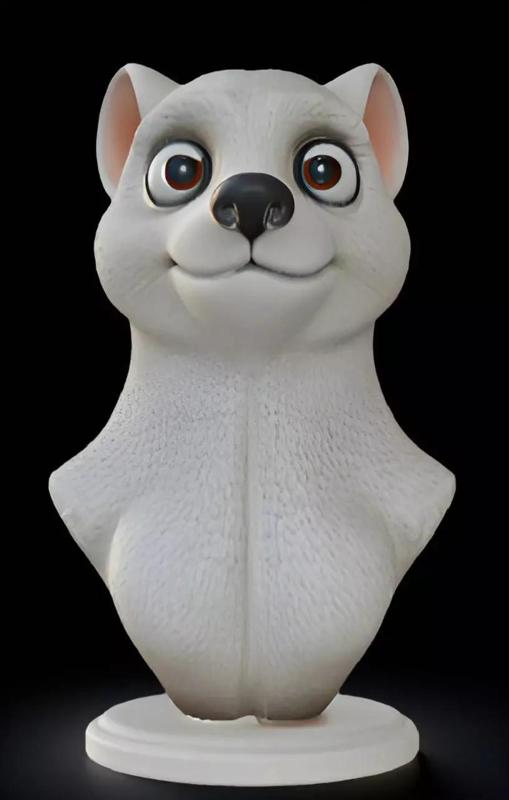 Mongoose Head Bust 3D Model - STL Printable Wildlife Sculpture