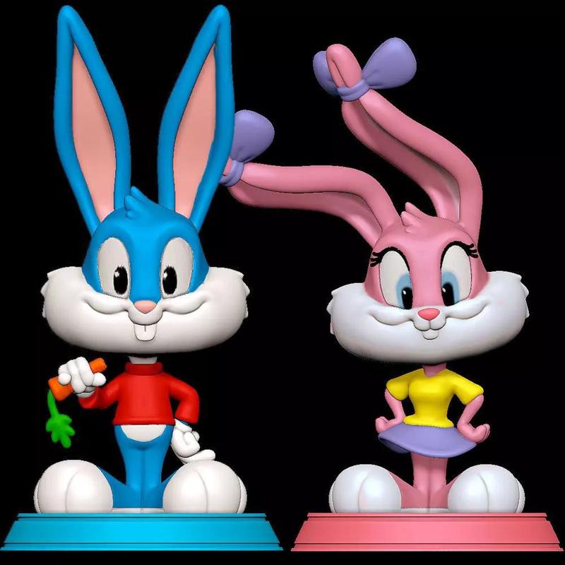 Buster Bunny and Babs Bunny - Tiny Toon Adventures