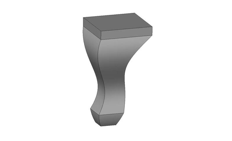 Faceted cabriole classic queen Anne baroque wodden leg