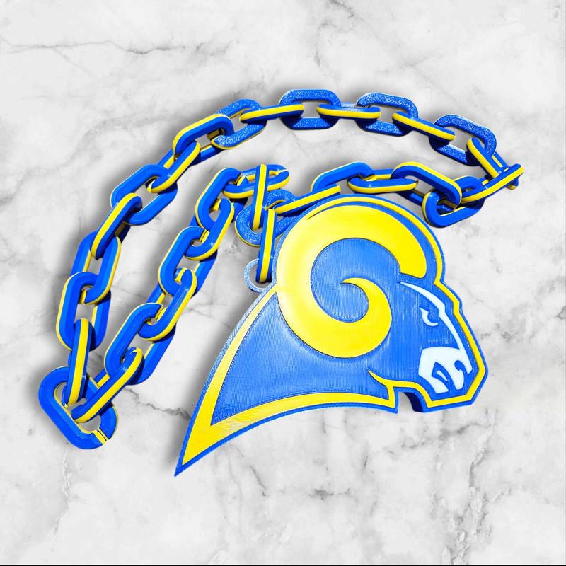 Los Angeles Rams Old Logo Big Emblem and Chain Links