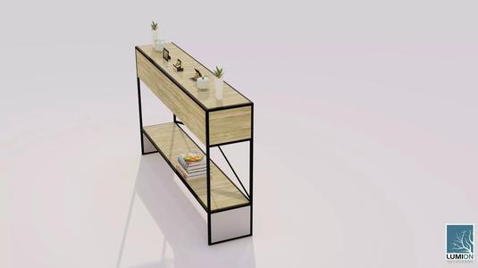 AYNALIK shelf made of wood and metal