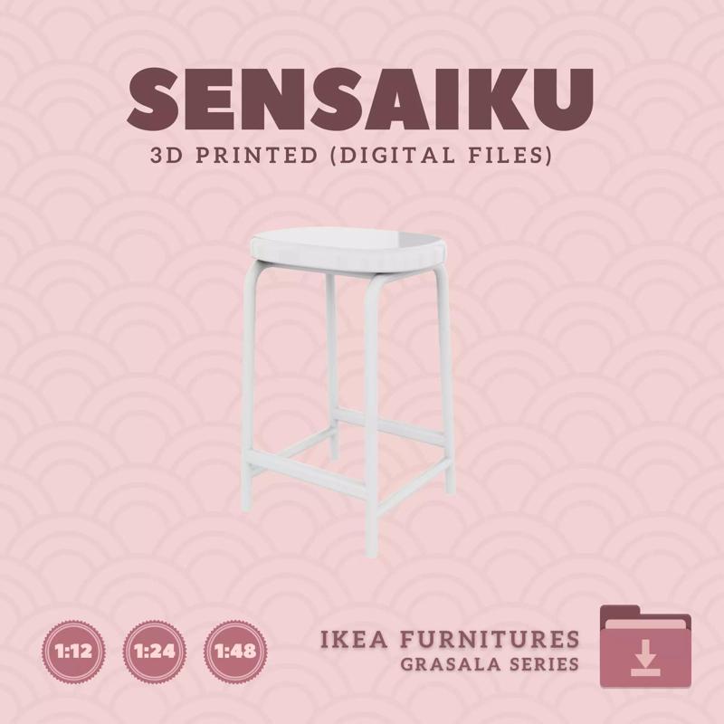 4 GRASALA Bar Stool for Dollhouse - IKEA - 3D Print