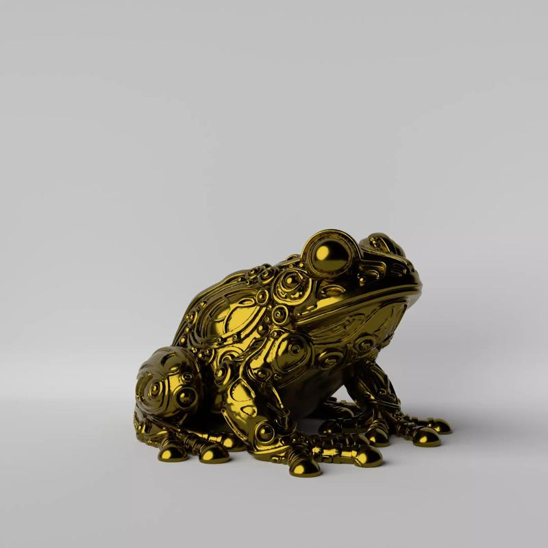 Modern Frog Sculpture Bold and Stylized