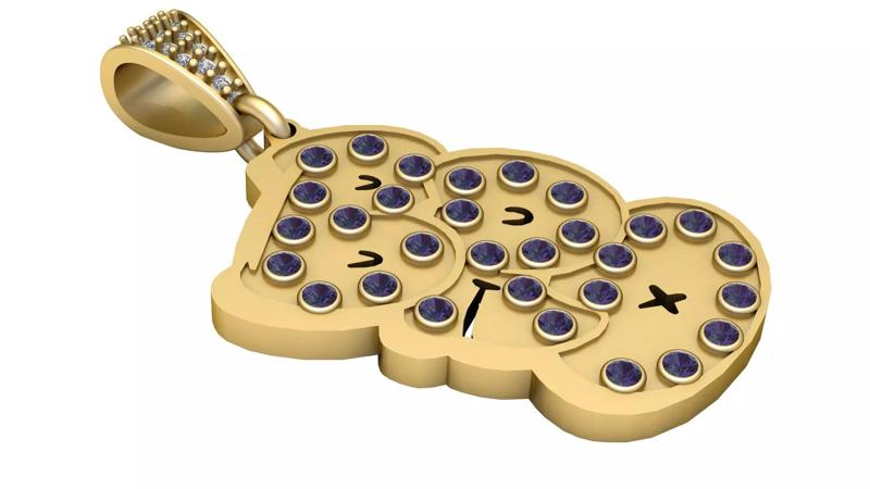 bear emoji pendant 3D printable model