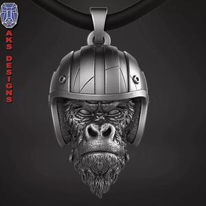 Pendant animal jewelry Biker gorilla 1