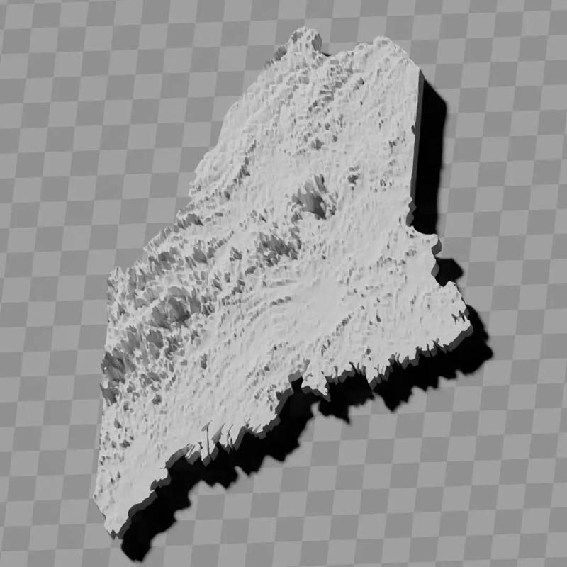 Maine USA relief map collection