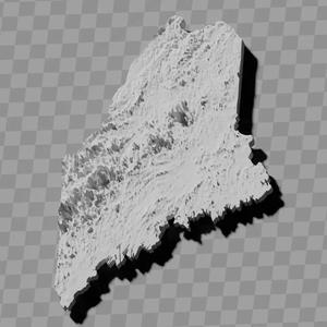 Maine USA relief map collection