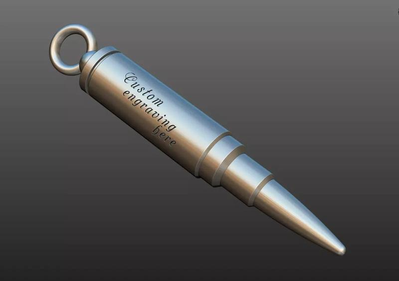 Bullet pendant stash jewelry 3d model for printing STL