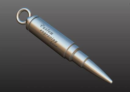 Bullet pendant stash jewelry 3d model for printing STL