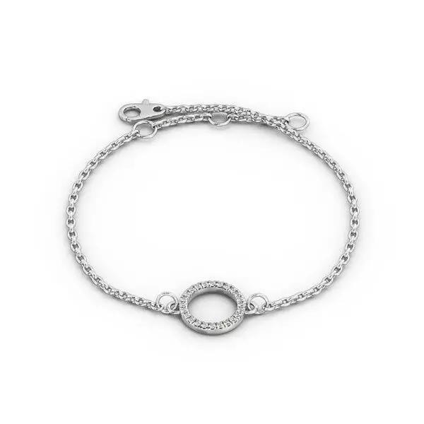 stl file sterling silver bracelet with circle and diamonds