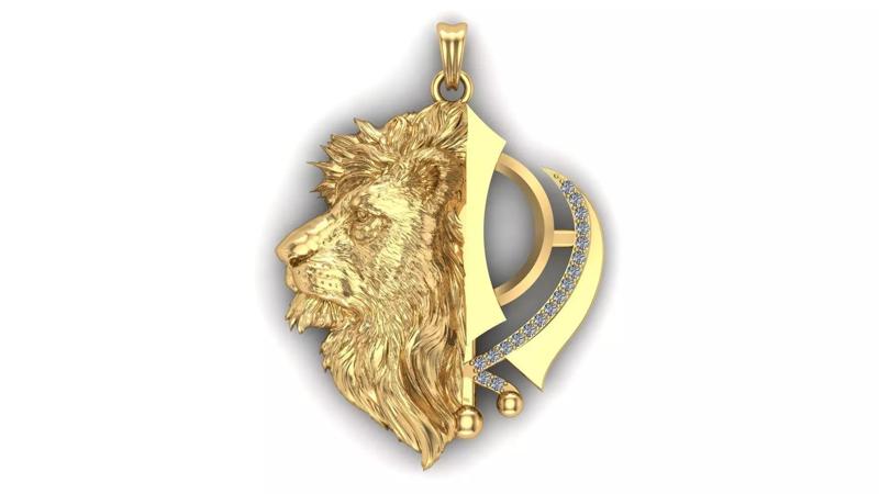 Khanda Lion Pendant