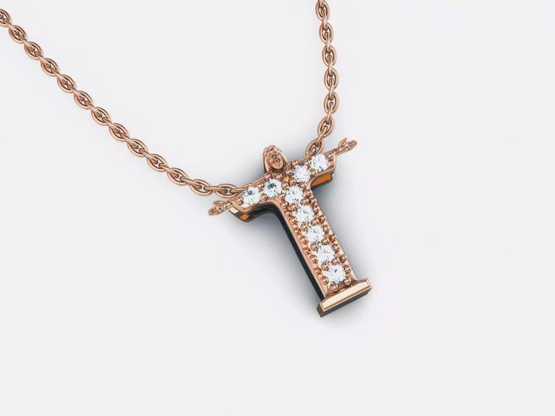Jesus Diamond Charm Pendant 3dm render details