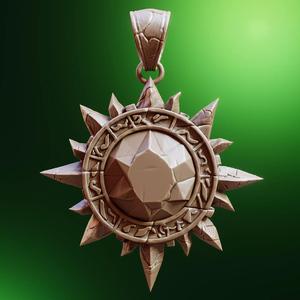 Sunstone Amulet - Ancient Mystic Pendant 3D Print Model