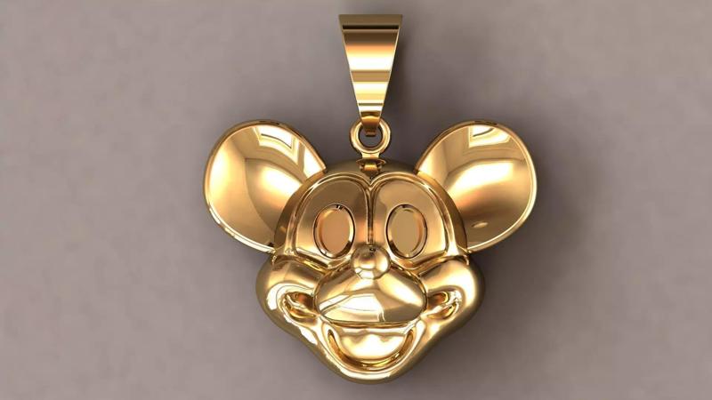Mickey Mouse Pendant 3D Print