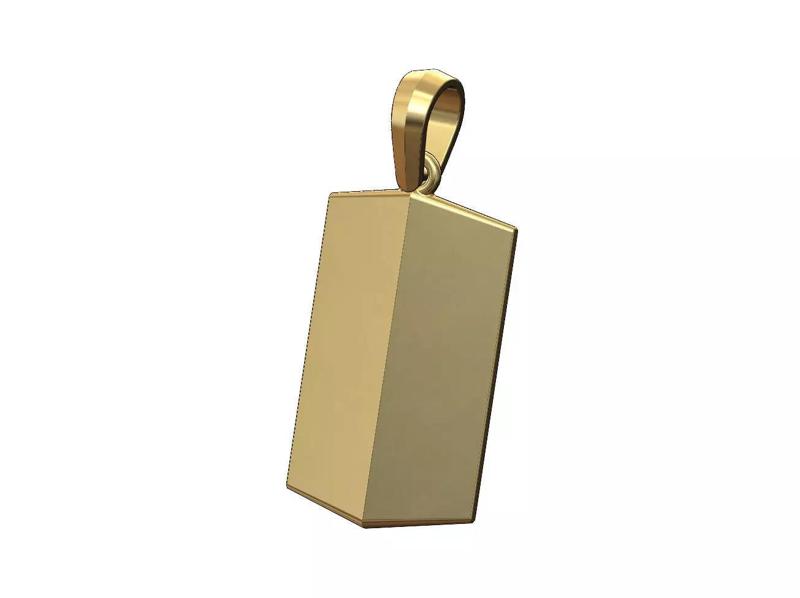 Faceted conical marquise dogtag pendant with bail