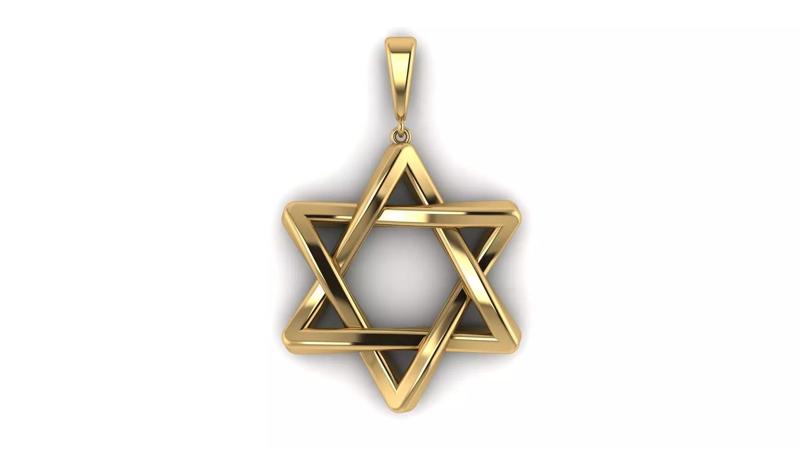 Star of David 25 mm Pendant Estrela de Davi