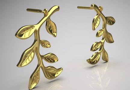 Womens Leaf Earrings Model ge0047