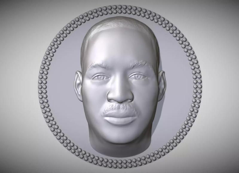 Martin Luther King medallion pendant 3D printing ready stl obj