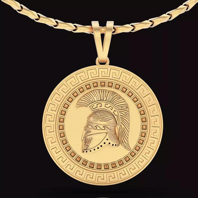 Spartacus pendant silver gold printable jewelry 3D model