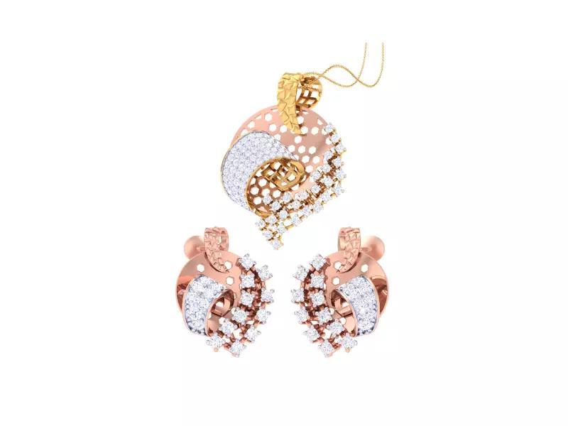 Earring Pendant Set 3dm STL OBJ FBX Renders Details