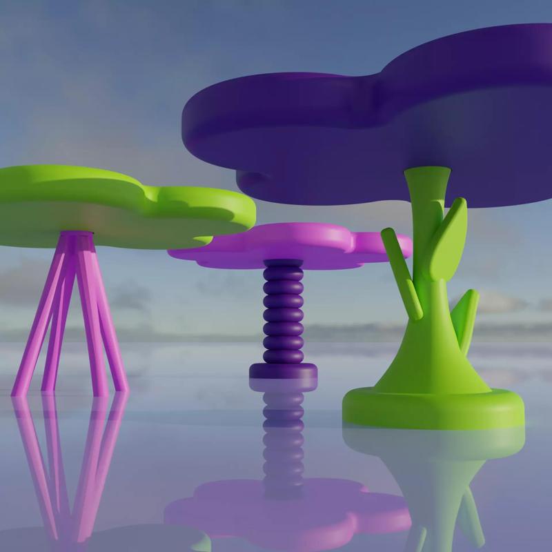 Flower shaped table for doll dollhouse