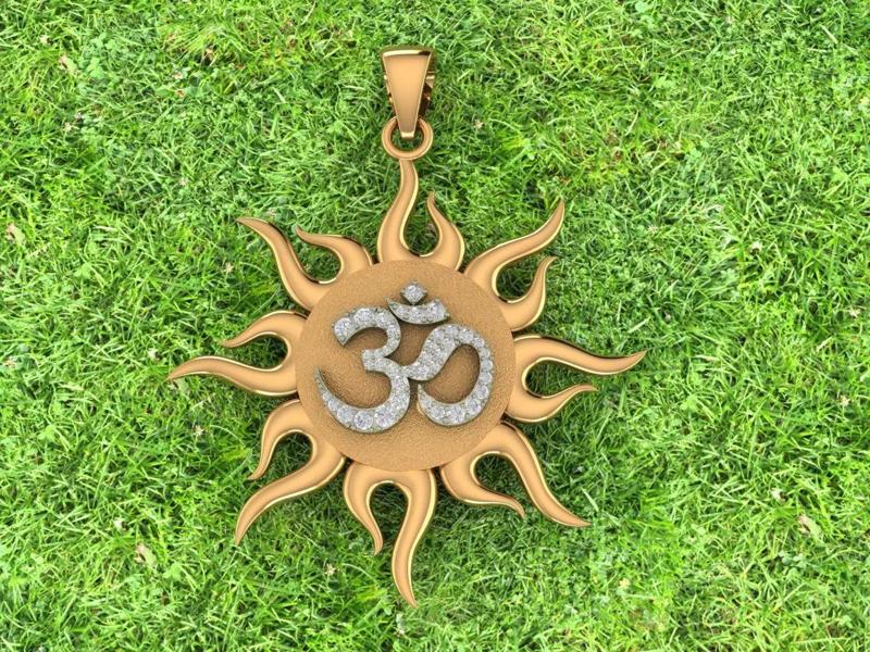 om pendent  one point seven inch