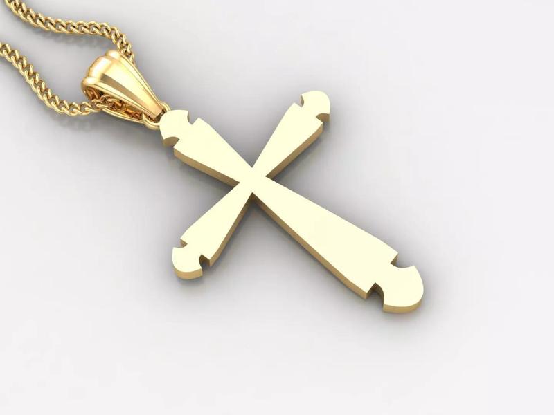 Light Gold 18K Cross Pendant 2CP005