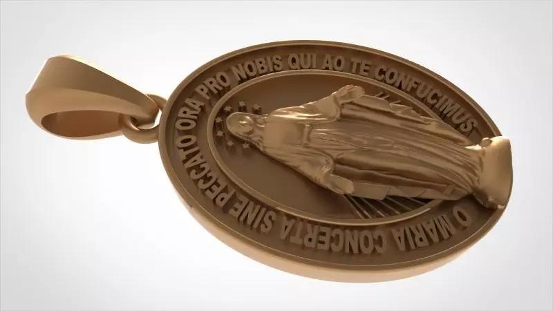 Miraculous Medal Virgin Mary Pendant