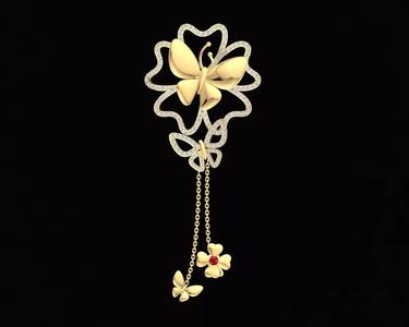 56a butterfly flower pendant