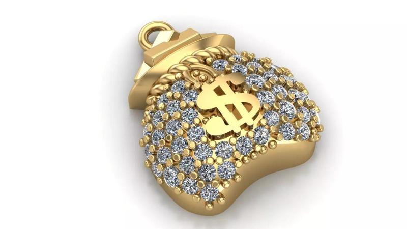 Diamond  gold money bag