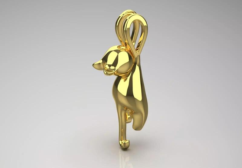 gold cat pendant gp0468