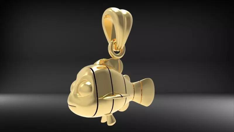 Pendant pez  fish gold