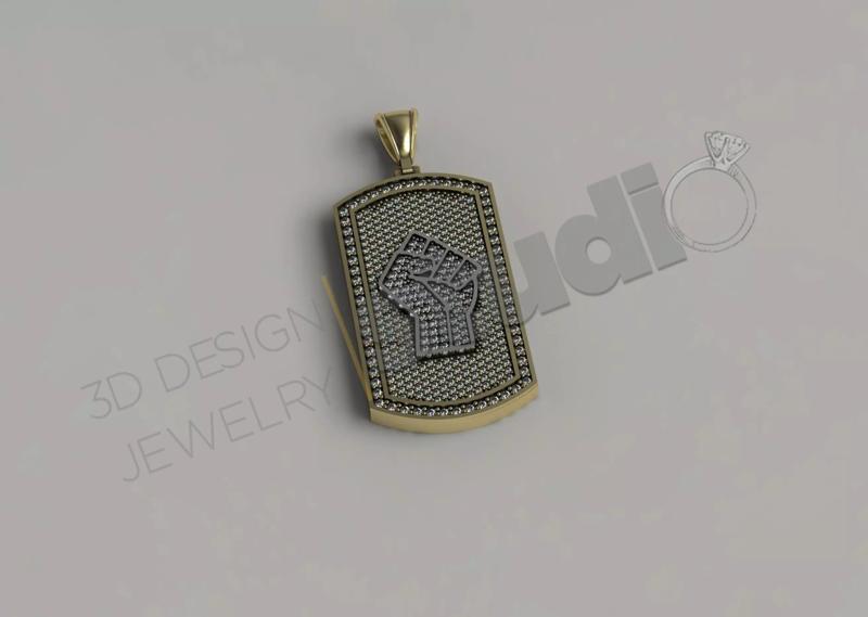 Highly detailed pendant with hand