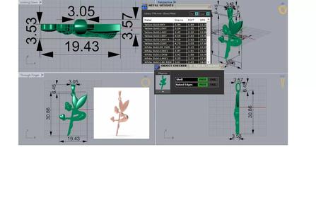 gold stl 3dm Pendant A Fairy of Dreams and Rose Gold gp0433