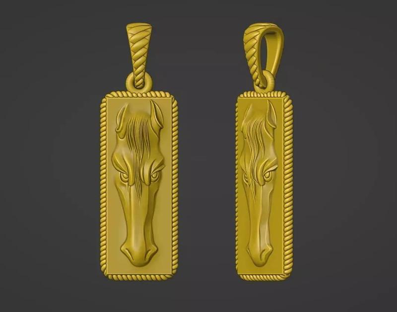 Horse Pendant Design for print gold