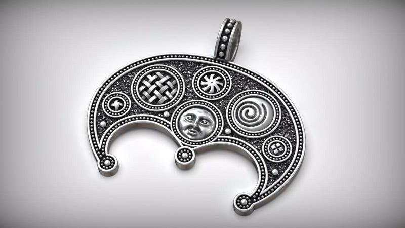 Lunar Slavic Symbol Nordic Amulet Lunniza