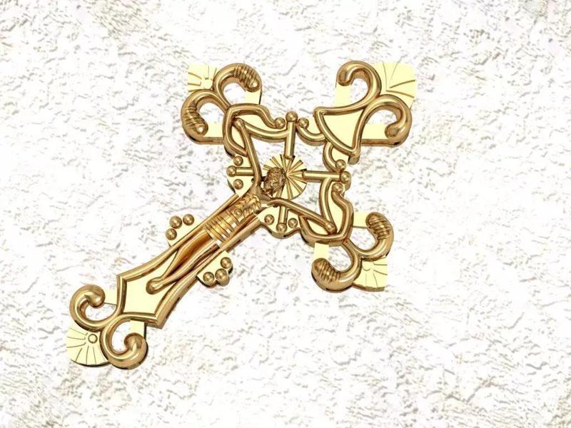 Sleek ornate gold cross