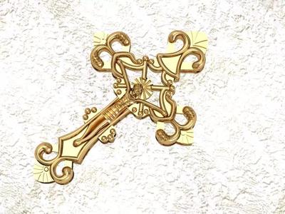 Sleek ornate gold cross