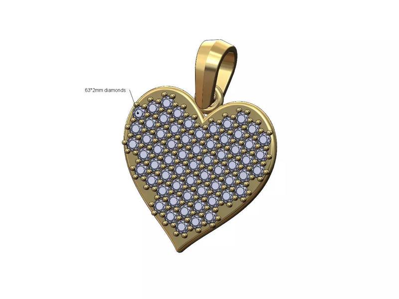 Diamond heart pendant and charm