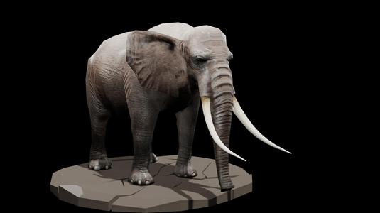 Realistic Elephant 3D Model - Fully Textured and High-Quality for 3D Printing and Rendering